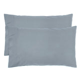 Queen Sheet Set in Steel Blue by Bambury, made from certified Organic Cotton, featuring elegant pleats for a stylish, eco-friendly sleep.