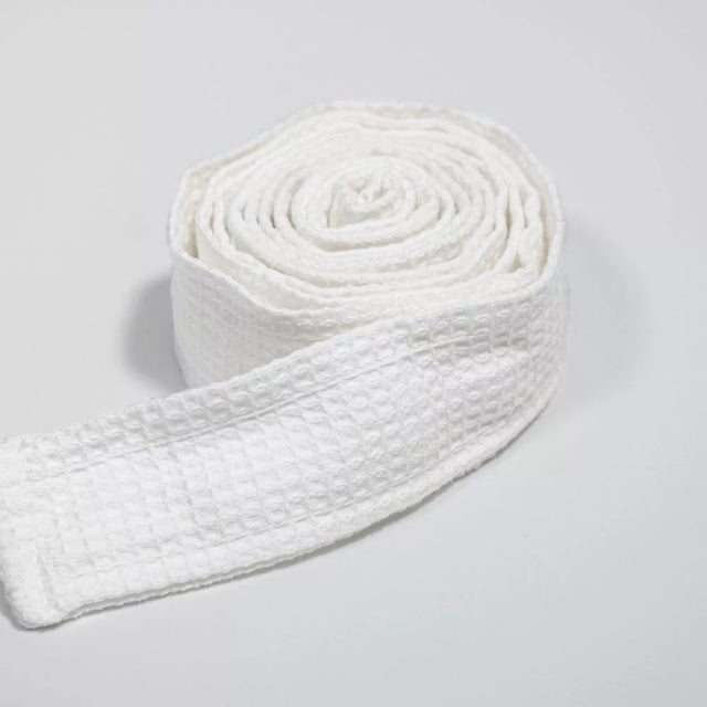 White cotton belt for Diamonds Waffle Bath Robe, 190cm length, enhances comfort and style with premium waffle weave.