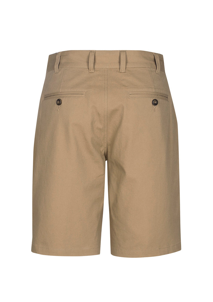 Men's Dark Stone chino shorts with midrise fit, featuring 4 pockets and a soft garment-washed finish for comfort.