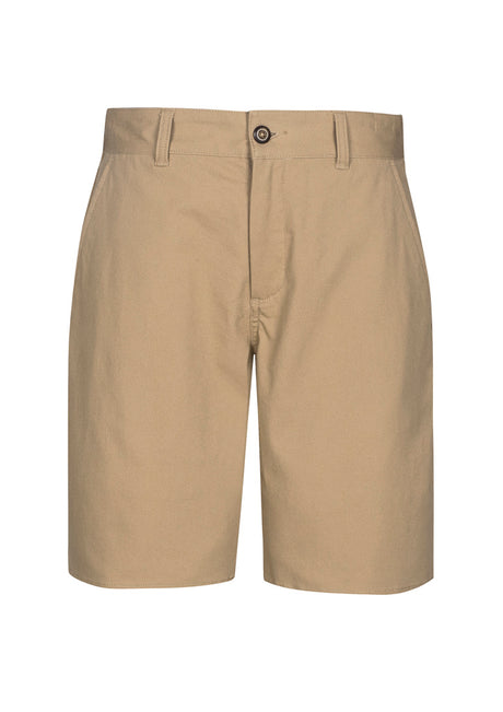 Dark stone Lawson men's chino shorts featuring a modern fit, flat front design, and multiple pockets for casual style.