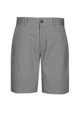 Stylish grey Lawson Men's Chino Shorts with mid-rise fit, flat front, and practical pockets for comfort and versatility.