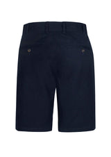 Navy Lawson Mens Chino Short with modern fit, crafted from soft stretch cotton, featuring angled side and back welt pockets.