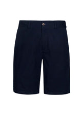 Navy Lawson Men's Chino Shorts with midrise fit, flat front, and practical pockets for stylish casual wear.