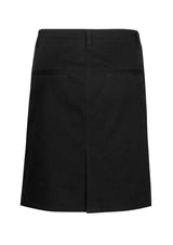 Black Lawson Ladies Chino Skirt, size 24, features a modern A-line cut, pockets, and a comfortable cotton-elastane blend.