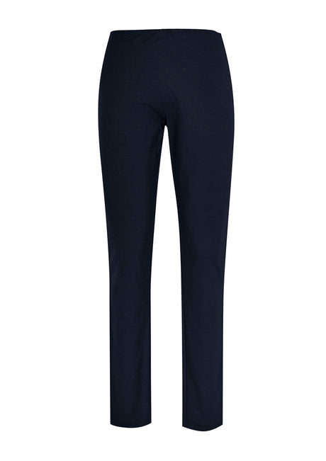 Ladies Bella Pant in Navy, XS, featuring a sleek legging style and flat pull-on waistband for professional comfort.