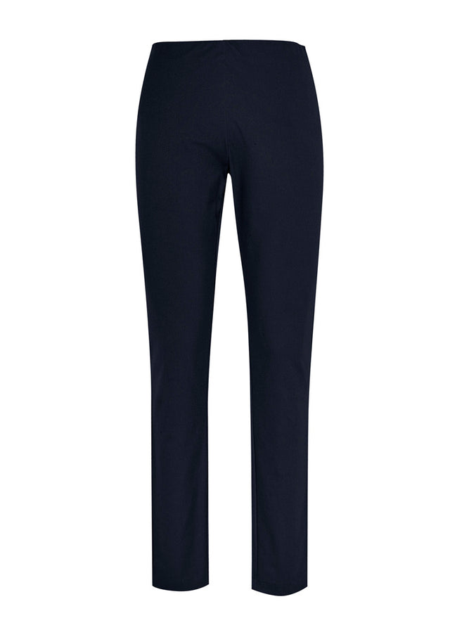 Ladies Bella Pant in Navy, XS, featuring a sleek legging style and flat pull-on waistband for professional comfort.