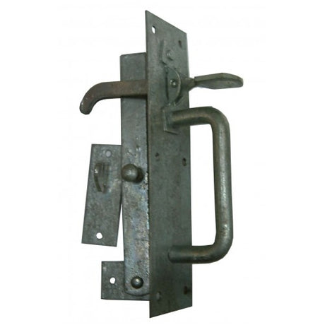 Suffolk Latch Galv., a durable thumb-operated latch for gates and doors, featuring a 10mm handle and 50x190mm plate.