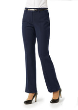 Ladies Classic Flat Front Pant in Navy, Size 22, features a stylish straight leg, easy-care fabric, and functional pockets.