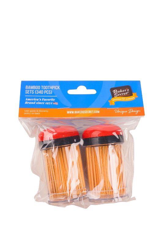 Eco-friendly bamboo toothpick set (340pcs) for dental hygiene, perfect for entertaining and everyday use.