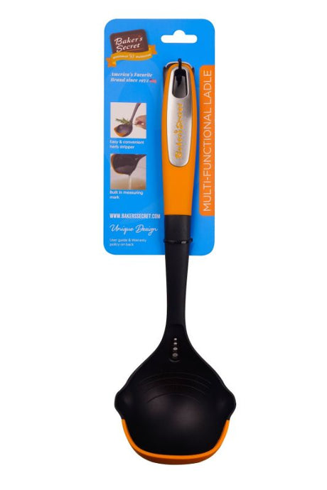 Premium 32cm silicone ladle, heat-resistant, non-stick, flexible for serving soups and sauces without scratching cookware.