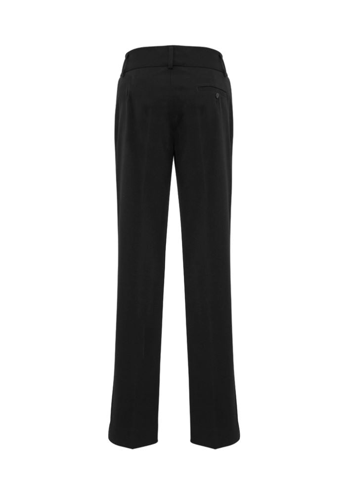 Ladies Kate Perfect Pant in black, size 12, offering 4-way stretch, mid-rise fit, and a sleek straight leg design for comfort and style.