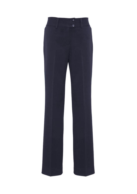 Navy Kate Perfect Pant in size 14, designed for a flattering fit with 4-way stretch and low-profile pockets, tailored for versatility.