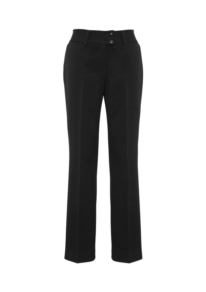 Ladies Eve Perfect Pant in Black, size 24; tailored fit, 4-way stretch fabric, mid-rise, and classic straight leg for comfort and style.