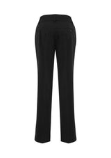 Ladies Eve Perfect Pant in black, size 24, featuring 4-way stretch fabric and a flattering mid-rise design for comfort and style.