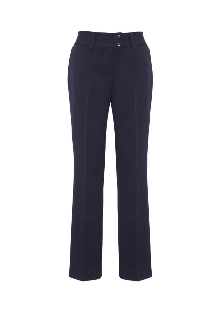 Ladies Eve Perfect Pant in Navy, size 26, featuring 4-way stretch, mid-rise design, and a classic straight leg for comfort and style.