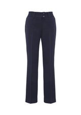 Ladies Eve Perfect Pant in Navy, size 26, featuring 4-way stretch, mid-rise design, and a classic straight leg for comfort and style.