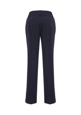 Ladies Eve Perfect Pant in Navy, Size 10, featuring a flattering mid-rise, 4-way stretch fabric, and straight leg design.