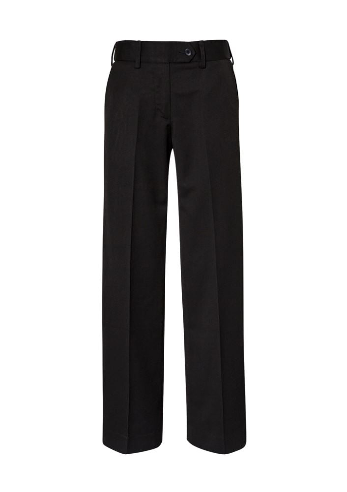Ladies Detroit Flexi-Band Pant in black, size 14, featuring a flexible waistband, stain-resistant fabric, and angled pockets.