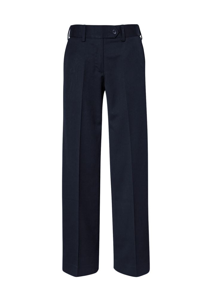 Navy Ladies Detroit Flexi-Band Pant with Teflon® stain resistance, tailored fit, and 5cm hem allowance for versatile wear.