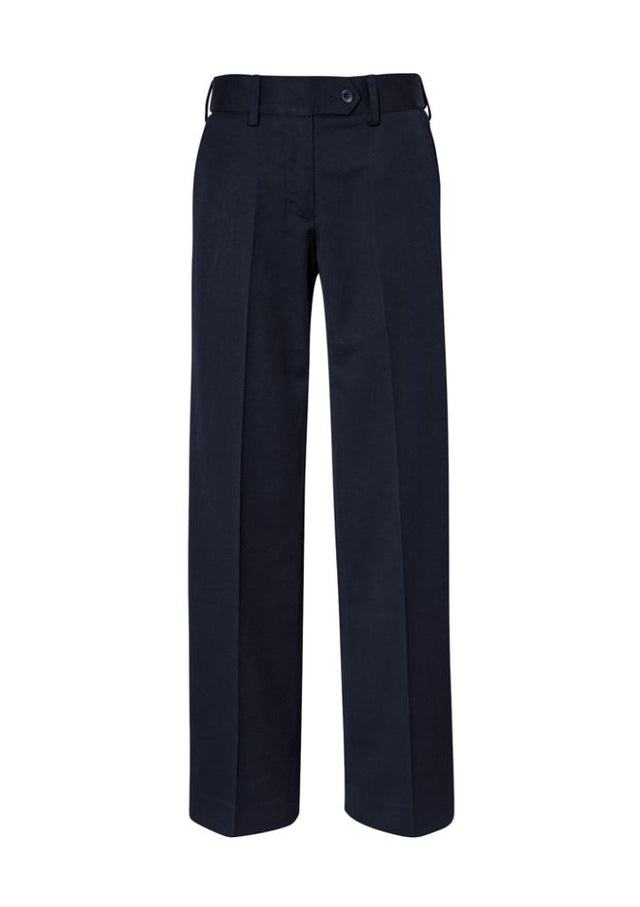 Navy Ladies Detroit Flexi-Band Pant with Teflon® stain resistance, tailored fit, and 5cm hem allowance for versatile wear.