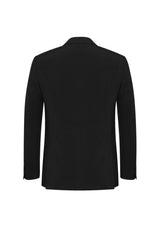 Men's Classic Jacket in black, size 122, tailored 2-button design with internal pocket and machine washable stretch fabric.