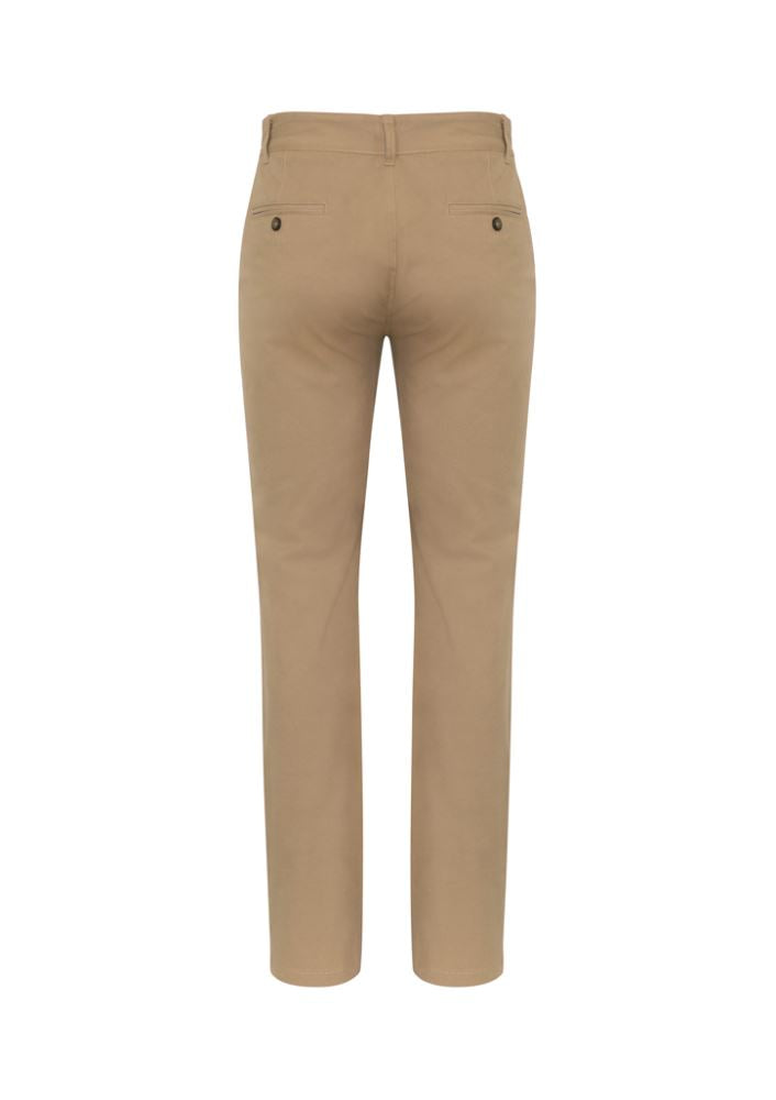 Men's dark stone chino pants with modern fit, flat front, tapered legs, and multiple pockets for style and comfort.