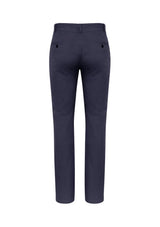 Men's Lawson Chino Pant in navy, size 127, featuring tapered legs, 98% cotton stretch fabric, and a mid-rise fit.