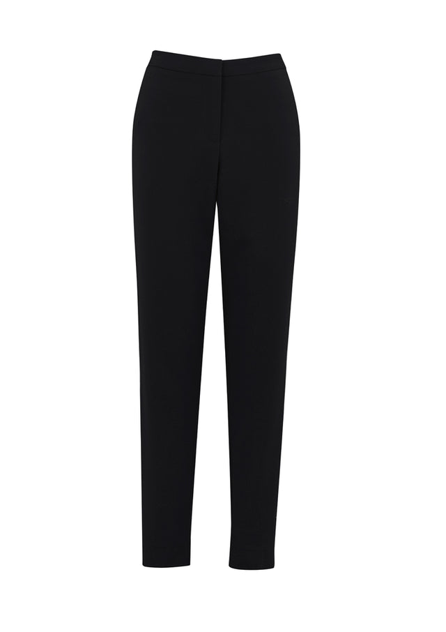 Ladies Remy Pant in Black, Size 20, featuring 4-way stretch fabric, mid-rise zip front, and slimline waistband for a sleek fit.