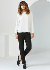 Navy Ladies Remy Pant in size 10 featuring a mid-rise, slim leg design, and 4-way stretch fabric for comfort and style.