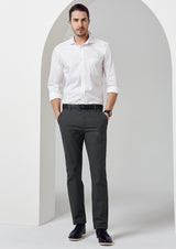 Men's Navy Barlow Pant, size 102, featuring a mid-rise fit, tapered legs, premium stretch fabric, and practical pockets.