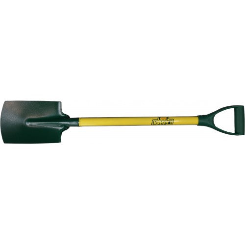 Lightweight garden spade with a steel head and D-handle, perfect for digging and precision work in small gardens.