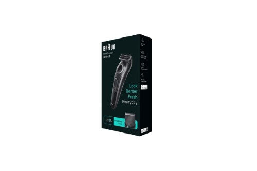 Braun 3 BT3420 Beard Trimmer with 4 tools, ultra-sharp blades, 40 length settings, and 50 minutes cordless operation.