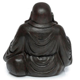 Set of 12 assorted 6cm wood effect Buddha ornaments, embodying serenity and elegance for home decor.