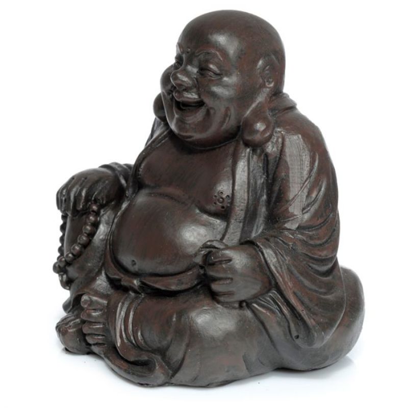 Set of 12 assorted 6cm Buddha ornaments with a wood effect, promoting serenity and enhancing home decor.