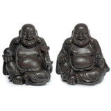 Ornament - Peace of the East Wood Effect Buddha 6cm (Set of 12 Asstd)