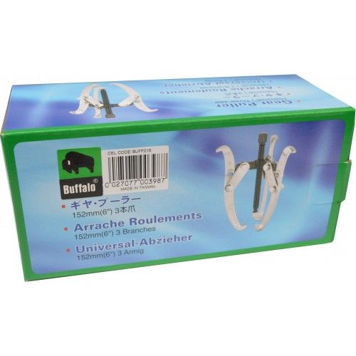 Durable 3 jaw gear puller, 6" size, crafted from drop forged carbon steel for efficient gear and pulley removal.
