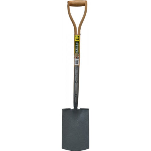 Bulldog Premier Garden Spade featuring a stainless steel blade and ergonomic fully strapped handle for efficient digging and planting.