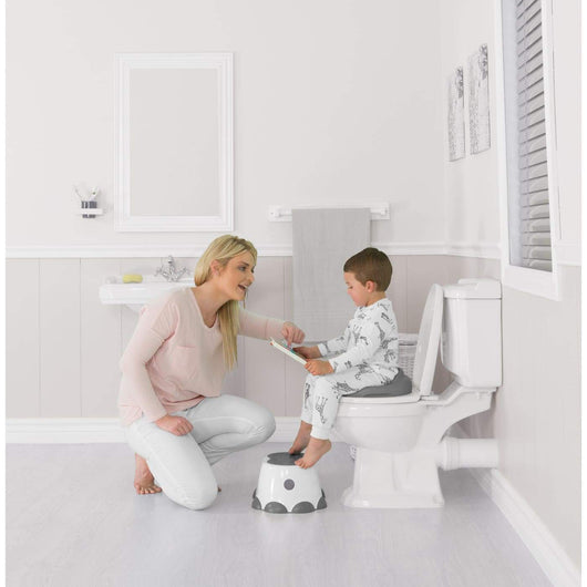 Lightweight, slip-resistant slate grey step stool for toddlers, enhancing independence while ensuring safety and stability.