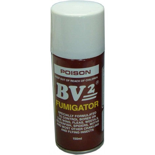 Aerosols Bv2 Bug Bomb 150ml: effective insect fogger targeting borer and various pests in indoor spaces.