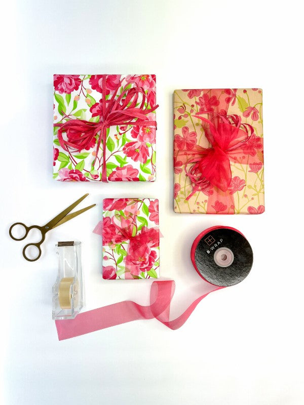 Wrapping Paper - Camillia Wrap Hot Pink Lime