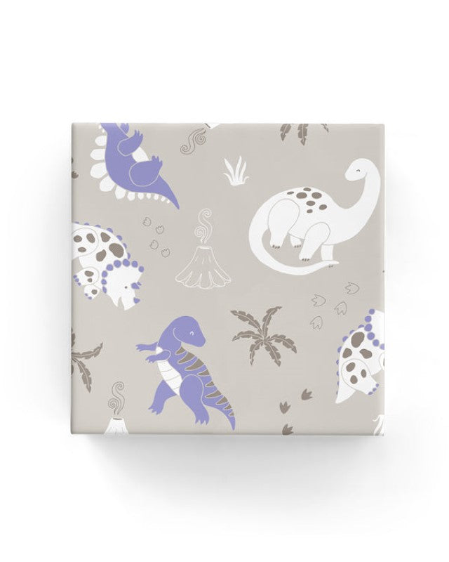 Wrapping Paper - Dinos Wrap Taupe Purple