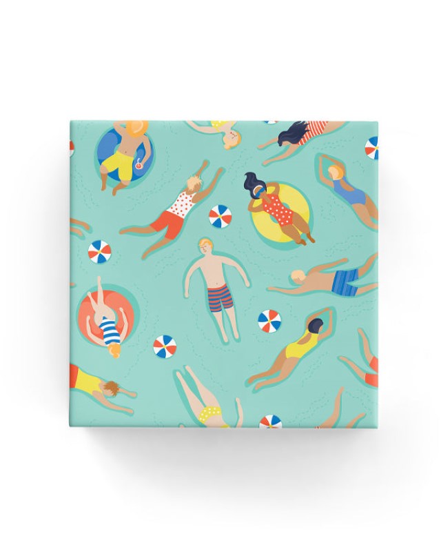 Wrapping Paper - Swimmers Wrap Aqua