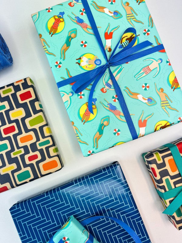 Wrapping Paper - Swimmers Wrap Aqua