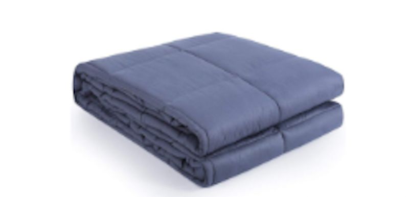 Weighted blanket in graphite, crafted from 100% cotton with glass beads, designed for deep touch pressure relaxation and improved sleep.