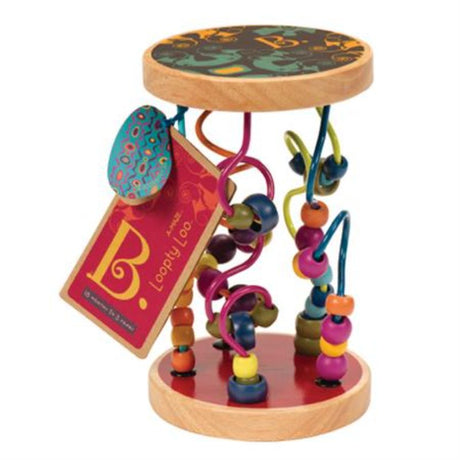 Colorful wooden wire maze with 47 beads, designed for toddlers to enhance fine motor skills and cognitive development.