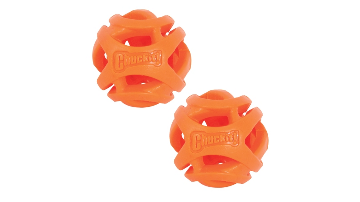 Durable Breathe Right fetch balls for dogs, designed for easy breathing and versatile play; floats and compatible with launchers.