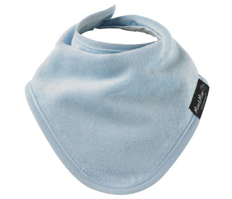 Baby Blue Bandana Wonder Bib featuring ultra-absorbent toweling and water-resistant backing for stylish, dry mealtime protection.