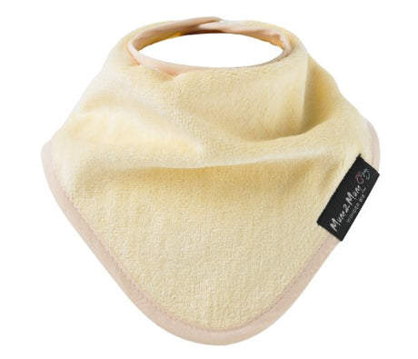 Vibrant lemon-patterned Bandana Wonder Bib designed to keep babies dry and stylish, perfect for dribblers and reflux issues.