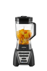 Sleek black Sunbeam Two Way Blender with 2L Tritan jug and 7 functions for smooth, versatile blending.