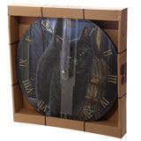 Wooden wall clock featuring Lisa Parker's artwork, 30cm diameter, ready to hang, comes in a gift box.